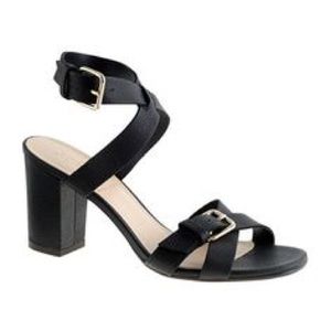 JCrew Buckled Mid-Heel Sandals